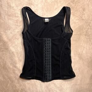 Carnival Underbust Corset Top Mesh Black Sheer Pinup Couture Romantic Boudoir